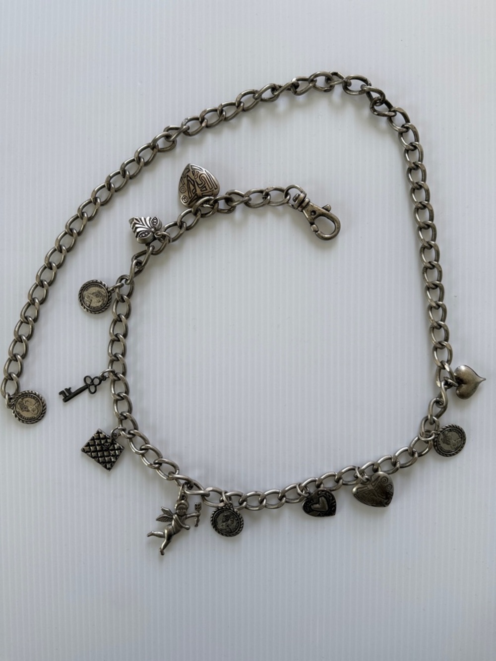 Elizabeth II Silver-Tone Charm Chain Belt